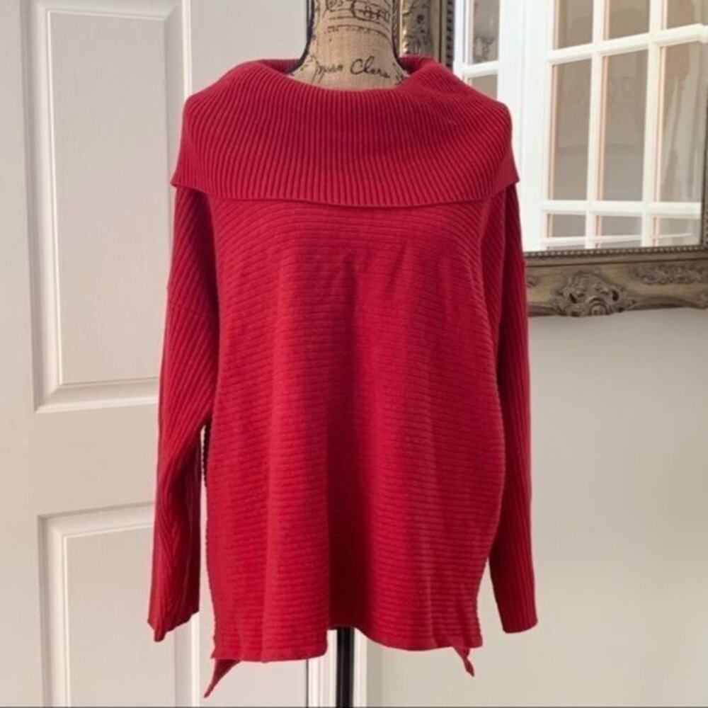 Style & Co Red Ribbed Knit Sweater Size M - Picture 9 of 9